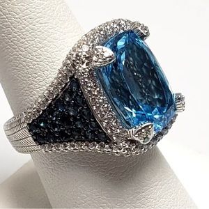 Judith Ripka size 8 Blue Topaz